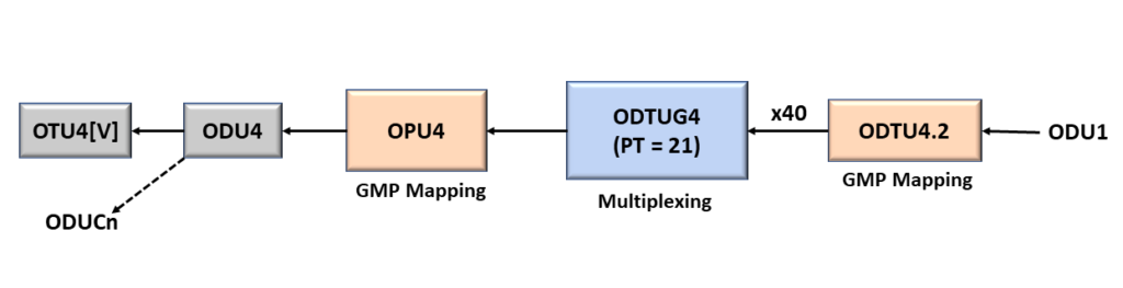 ODU1 to ODU4 - Using PT = 21 Method