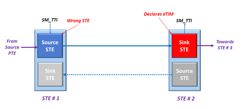 Illustration of the dTIM Defect between STE # 1 and STE # 2