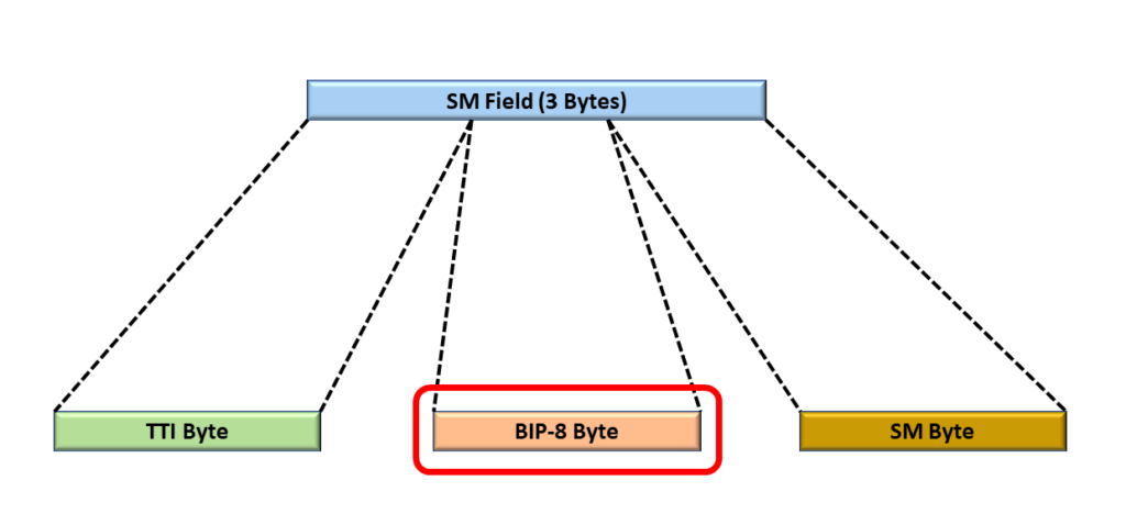 Section Monitoring Field with the SM-BIP-8 Byte Highlighted