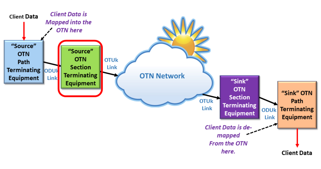 Simple OTN Connection with the Source STE Highlighted