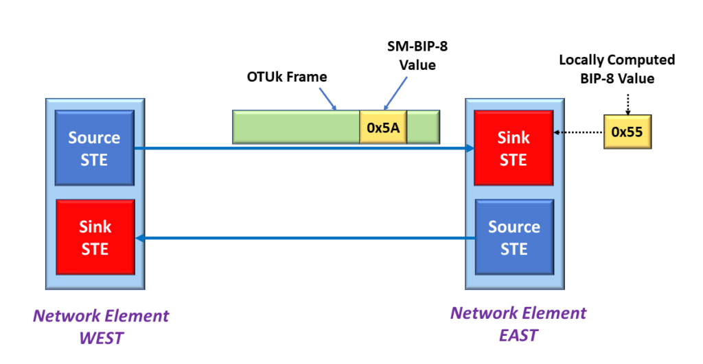 Source STE computes a different SM-BIP-8 than does the Sink STE