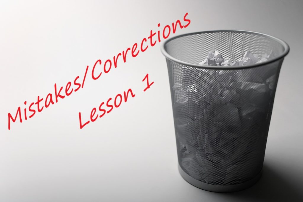 Mistakes and Corrections to OTN Lesson 1 - Introduction to OTN Training