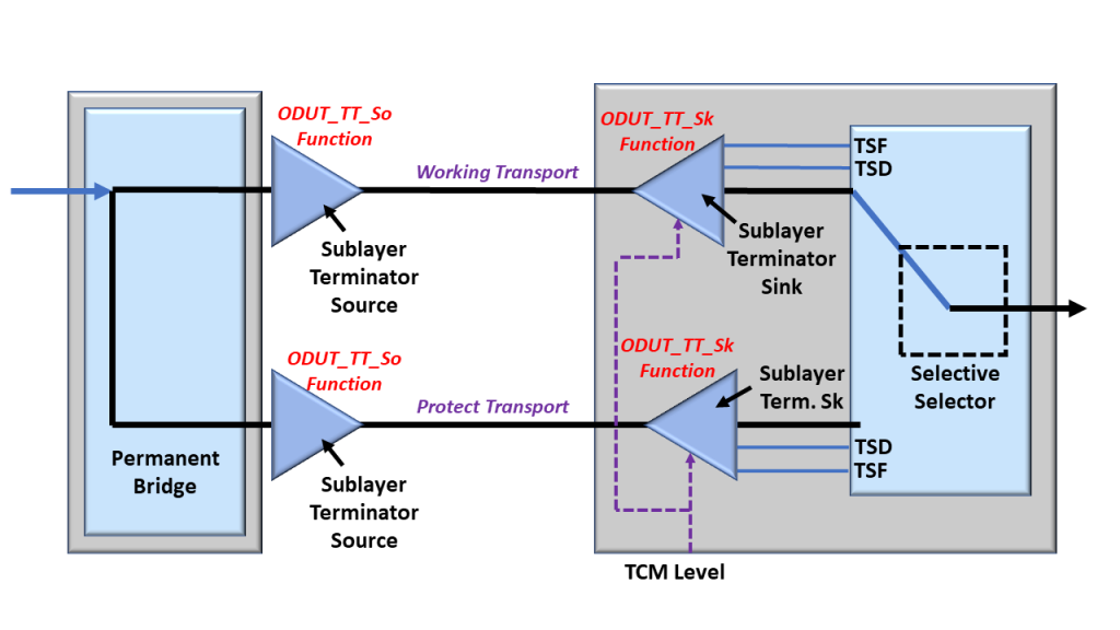 1+1 Protection Switching - Intrusive Monitoring using the ODUT_TT_Sk Atomic Function