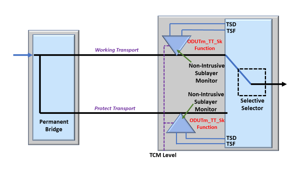 1+1 Protection Switching using the ODUTm_TT_Sk Function for Non-Intrusive Monitoring