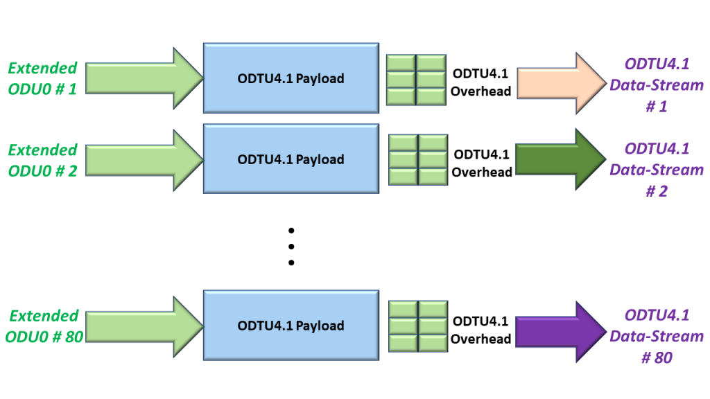 Mapping 80 ODU0 Tributary Signals into their own ODTU4.1 Signal