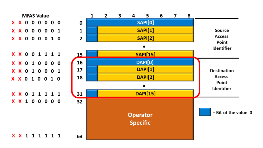 The DAPI (Destination Access Point Identifier) bytes within the Trail Trace Identifier Message