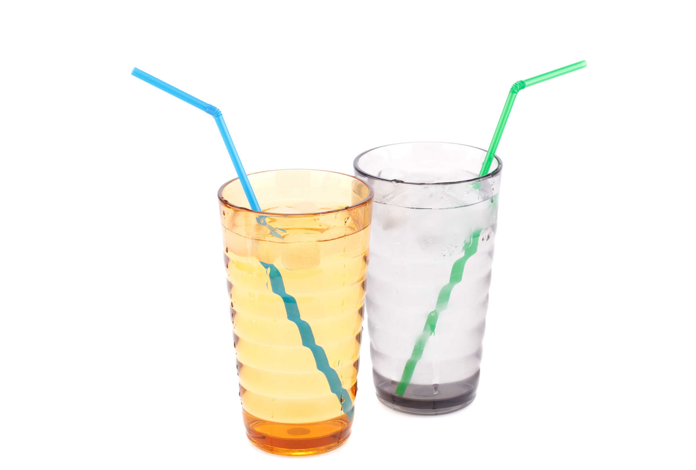 Straws in Two Glasses of Water - exhibiting Refraction